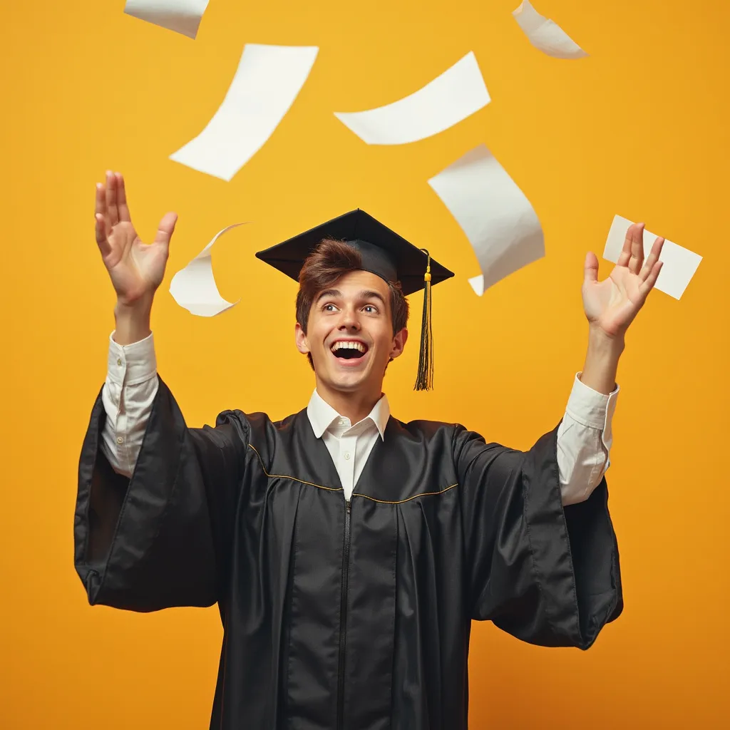 Student celebrating debt freedom